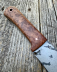 Long Scout Knife — Redwood Burl & Copper