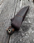 Survival Scout Knife — Spalted Maple & Brass