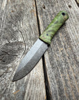 Survival Scout Knife — Maple Burl & Linen