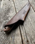 Western Kitchen Petty Knife — dyed Maple Burl & Linen Micarta