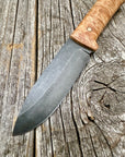 Survival Scout Knife — Maple Burl & Brass