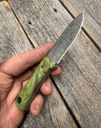 Survival Scout Knife — Maple Burl & Linen