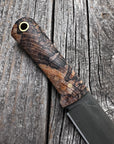 Survival Scout Knife — Spalted Maple & Brass