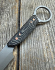 Finger-Loop Quille Pocket-EDC knife — Linen Micarta & copper