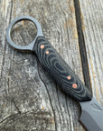 Finger-Loop Quille Pocket-EDC knife — Linen Micarta & copper