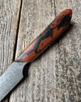 Western Paring Knife 3.75" — Terra-Cotta Burl Micarta & Linen