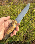Drop-Point Harvester— Spalted Buckeye Burl & Brass