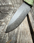 Survival Scout Knife — Maple Burl & Linen