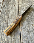 Long Scout Knife— Zebrawood & Brass