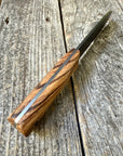 Long Scout Knife— Zebrawood & Brass