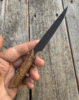 Western Paring Knife 3.75" — Spalted Maple & Brass