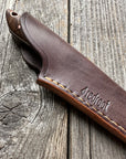 Western Kitchen Petty Knife — dyed Maple Burl & Linen Micarta
