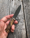 Survival Scout Knife — Spalted Maple & Brass