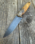 Drop-Point Harvester— Buckeye Burl & Brass