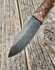Survival Scout Knife — Feathered Walnut & Brass