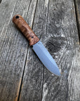 Survival Scout Knife — Maple Burl & Linen