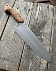S-Ground Chef’s Knife 8"— Maple Burl & Brass