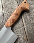 S-Ground Chef’s Knife 8"— Maple Burl & Brass