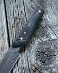 Ocelot Pocket EDC knife — Linen Micarta & copper