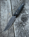 Ocelot Pocket EDC knife — Linen Micarta & copper