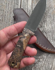 Survival Scout Knife — Spalted Maple & Brass