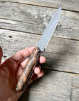 Drop-Point Harvester— Walnut Burl & Brass