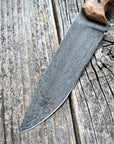 Drop-Point Harvester— Maple Burl & Linen Micarta