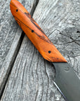 Western Paring Knife 3.75" — Dyed Spalted Maple & Linen Micarta