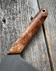 Western Cleaver 7” — Maple Burl & Brass