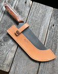 Western Cleaver 7” — Maple Burl & Brass