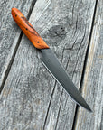Western Paring Knife 3.75" — Dyed Spalted Maple & Linen Micarta