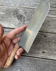 Western “Nakiri” Vegetable Knife— Quilted Maple & Copper
