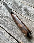 Drop-Point Harvester— Walnut Burl & Brass