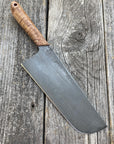 Western “Nakiri” Vegetable Knife— Quilted Maple & Copper