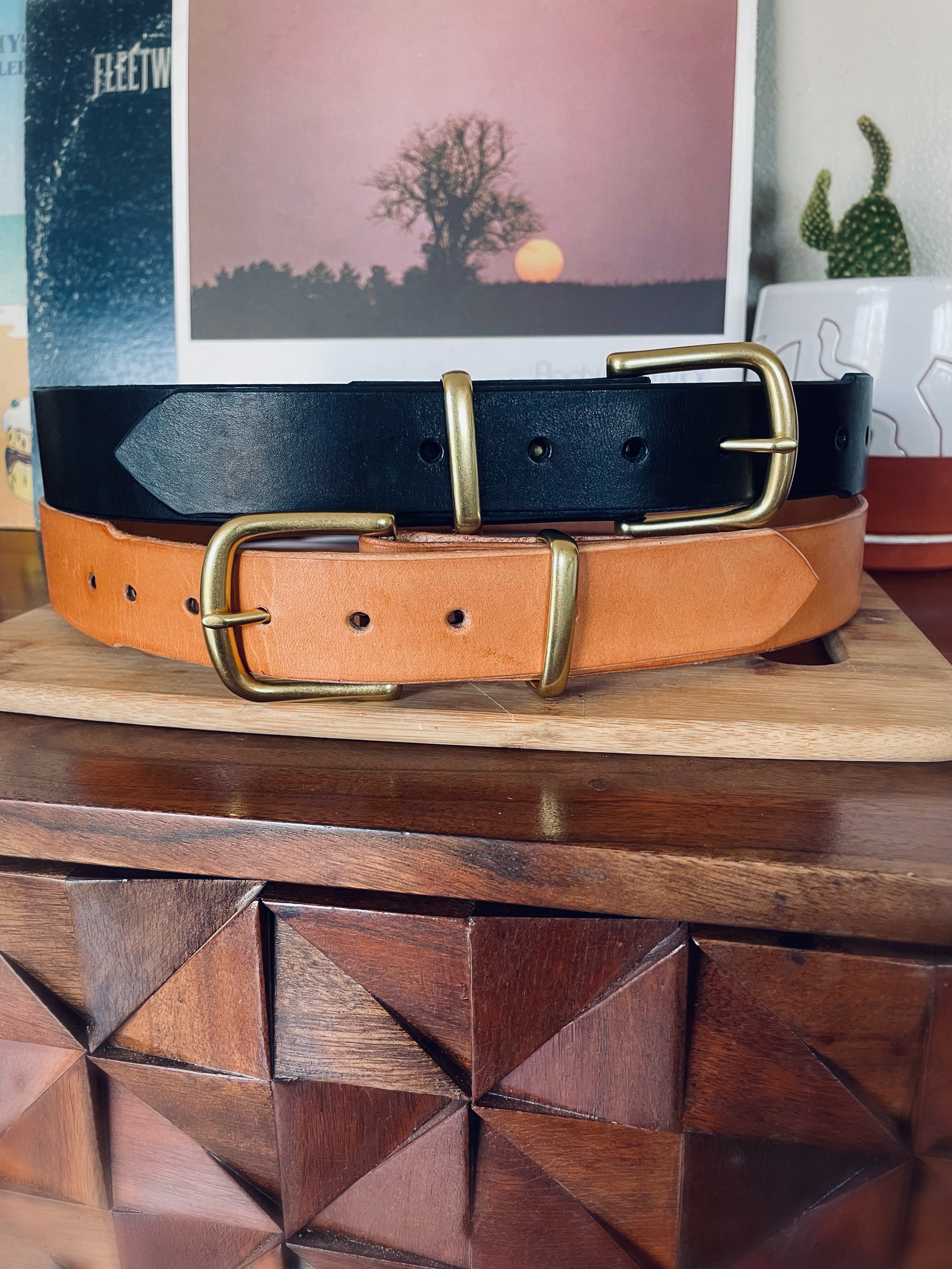 The Forlorne Belt — Veg-Tan or Latigo & Solid Brass – Redroot Blades