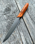 Western Paring Knife 3.75" — Dyed Spalted Maple & Linen Micarta