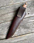 Drop-Point Harvester— Maple Burl & Linen Micarta