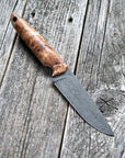 Drop-Point Harvester— Maple Burl & Linen Micarta