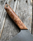 Western Cleaver 7” — Maple Burl & Brass