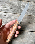 Drop-Point Harvester— Maple Burl & Linen Micarta