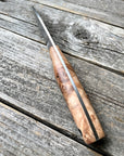 Drop-Point Harvester— Maple Burl & Linen Micarta