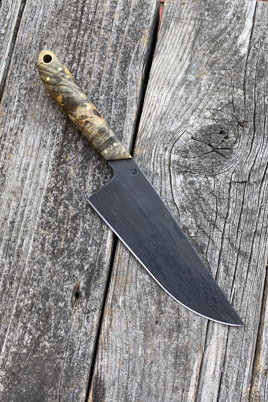 Redroot Blades -- Handmade small chef's knife. Carbon steel and stainless steel kitchen knives.