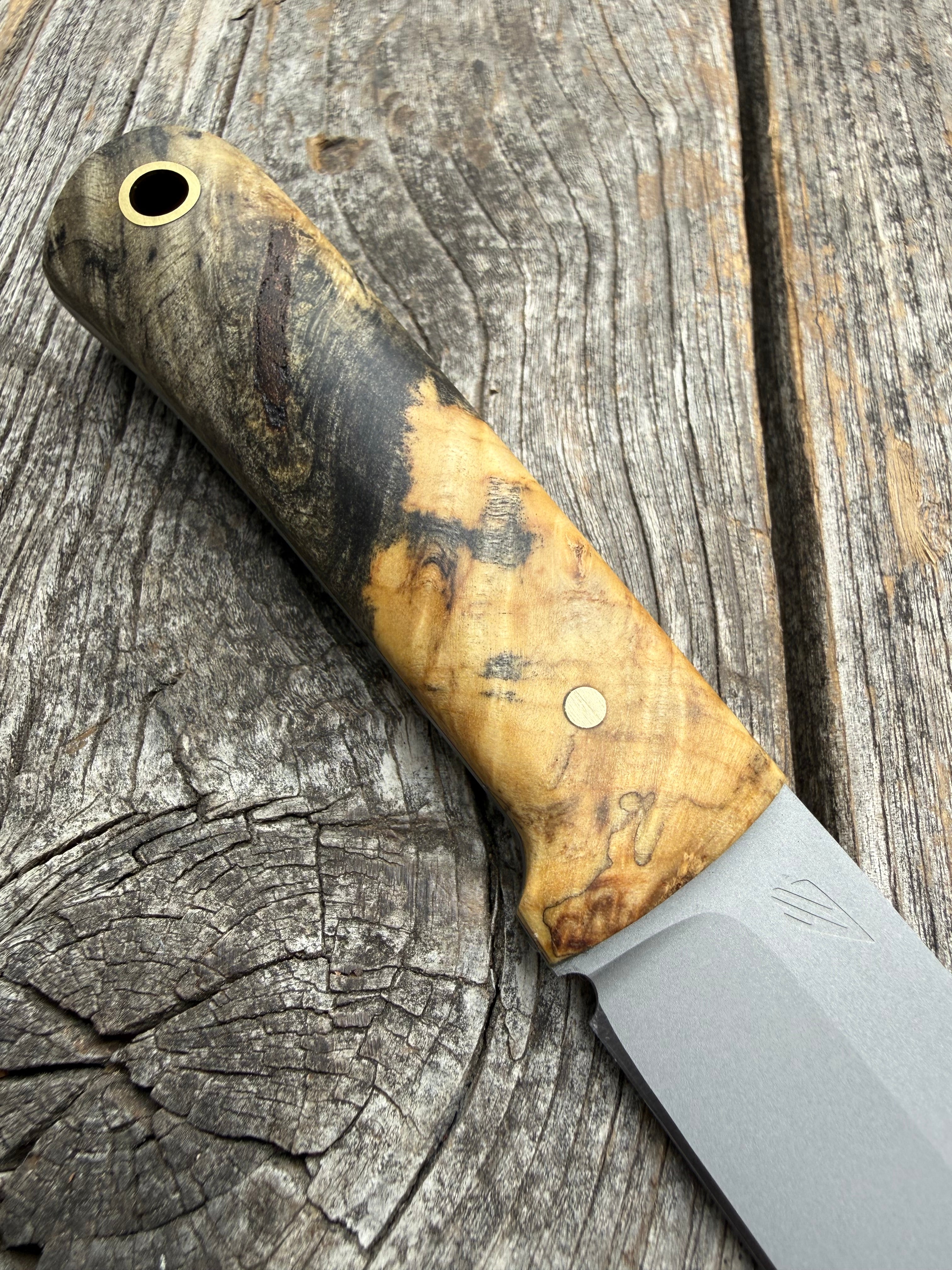 Mountain Scout Knife — Buckeye Burl & Brass