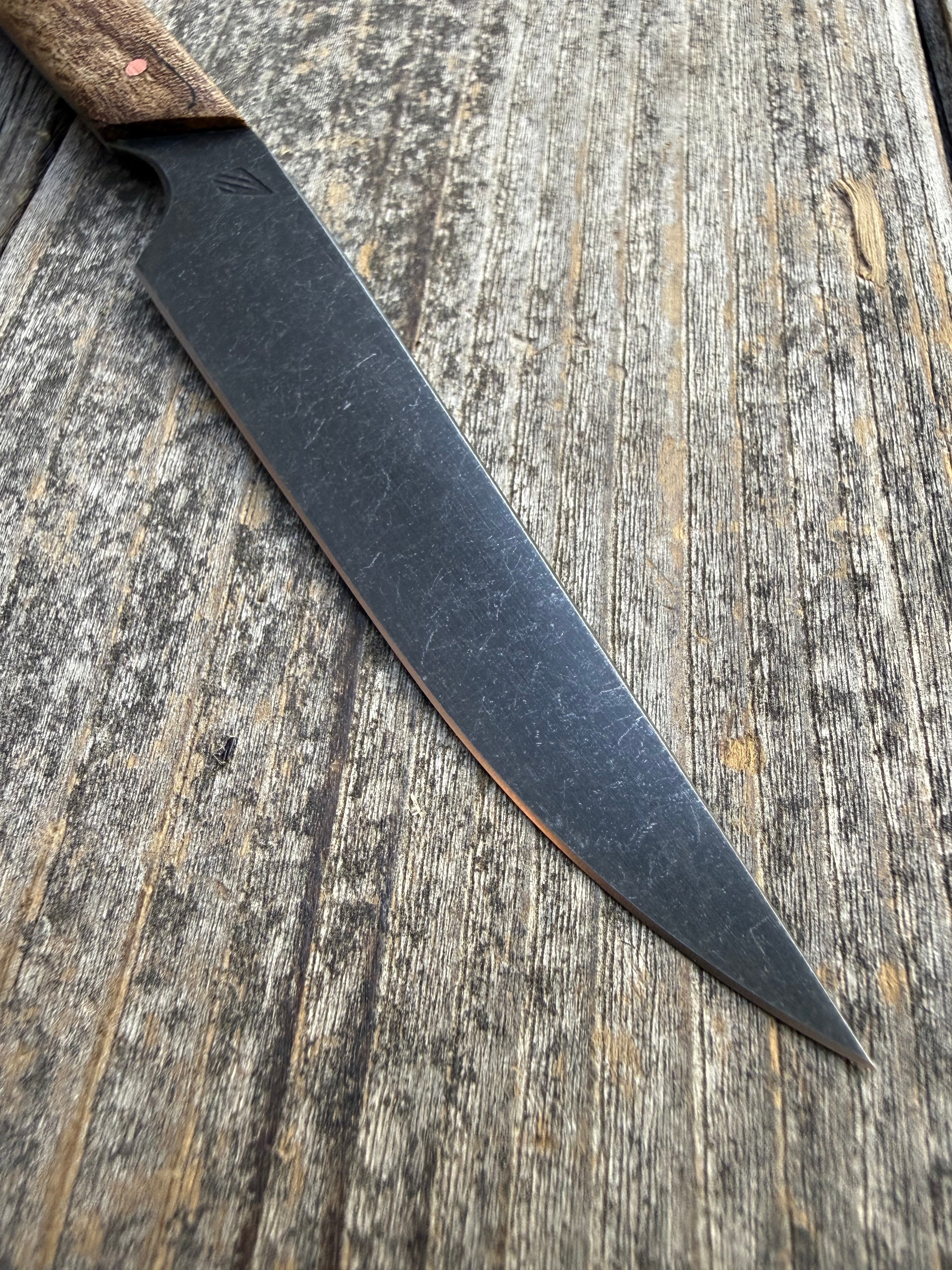 Western Paring Knife 3.75" —  Spalted Maple & Brass