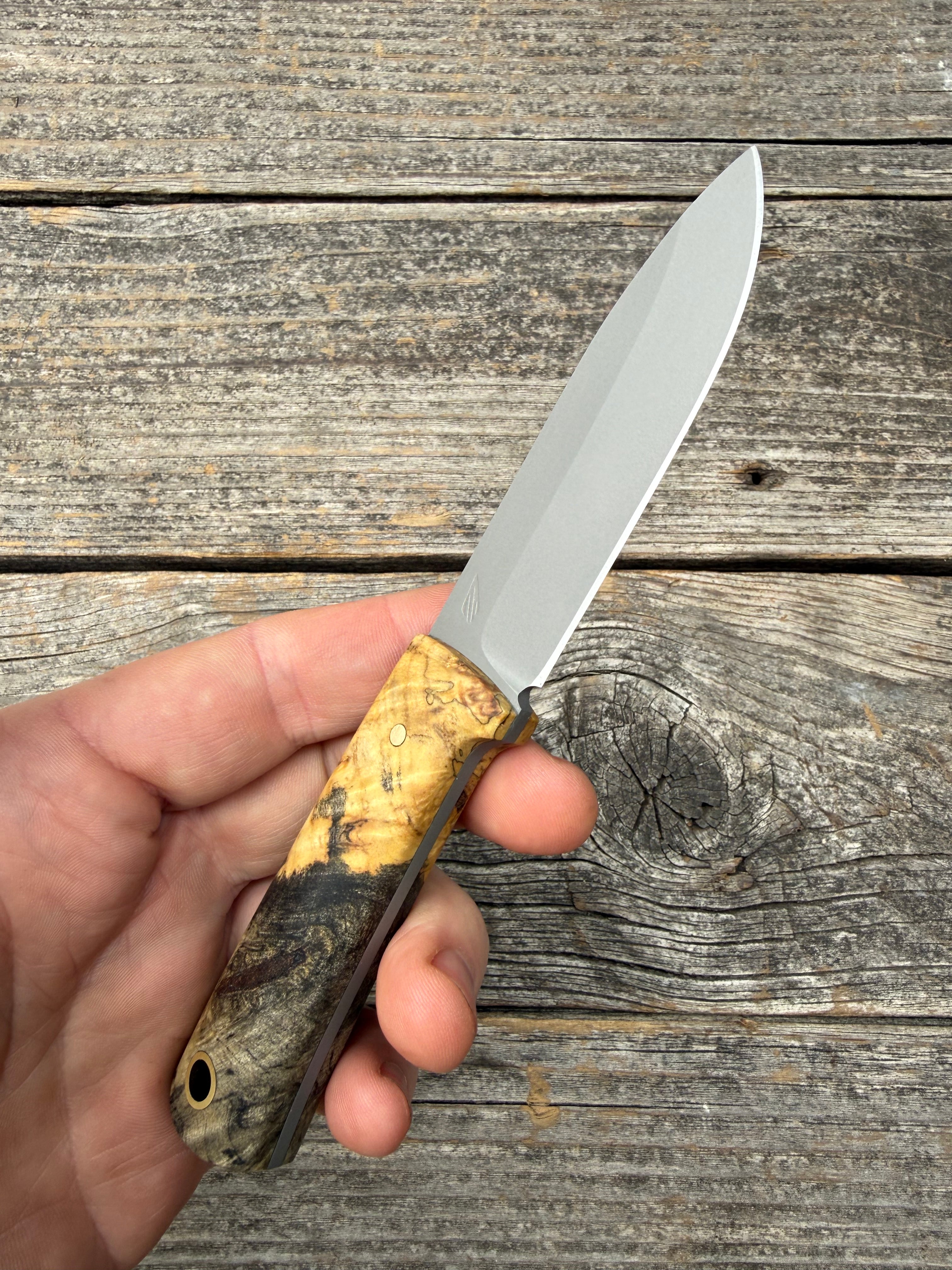 Mountain Scout Knife — Buckeye Burl & Brass