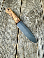 Long Scout Knife— Zebrawood & Brass