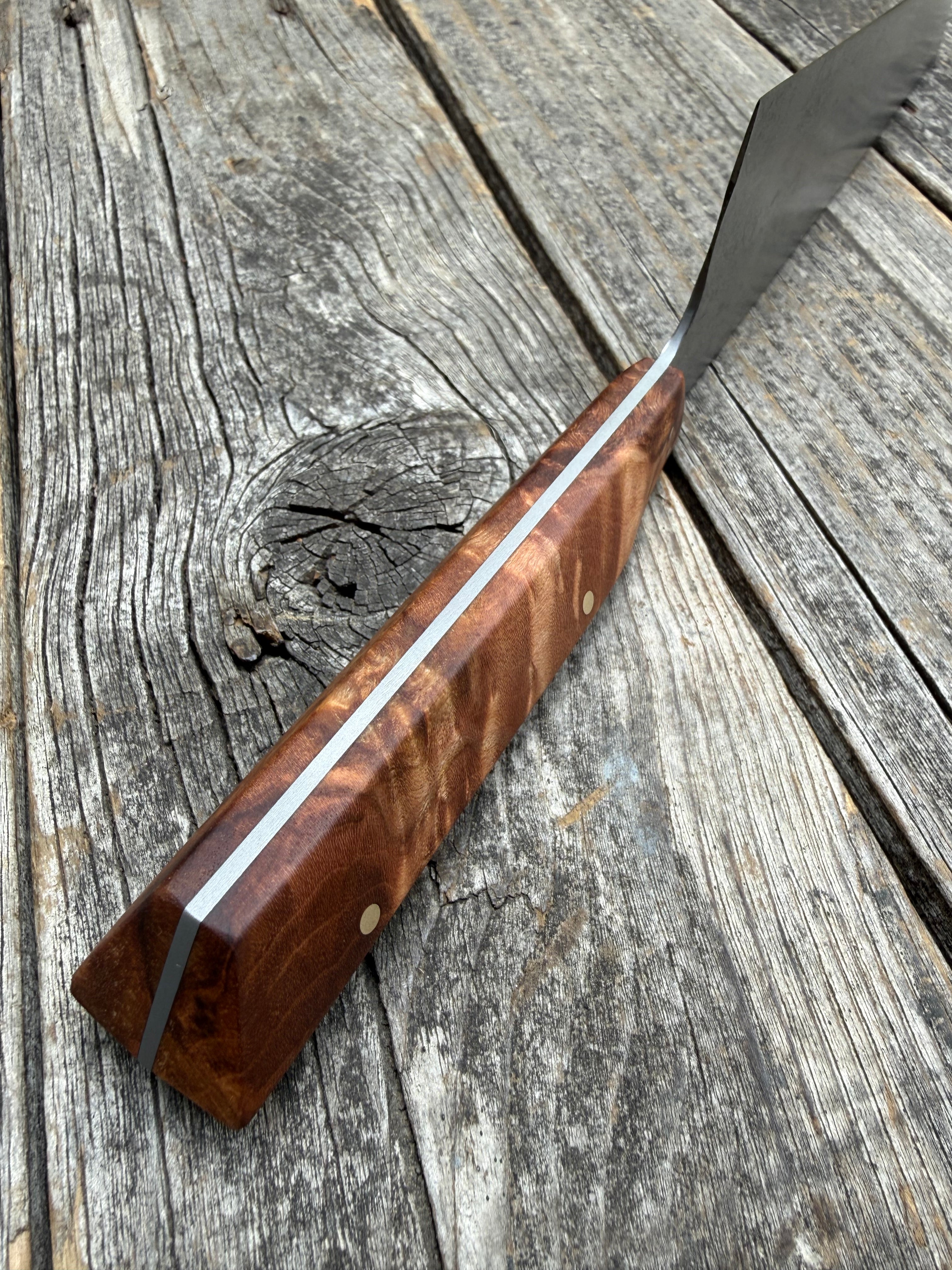 Prototype 8” Chef — Ambrosia Maple Burl & Brass