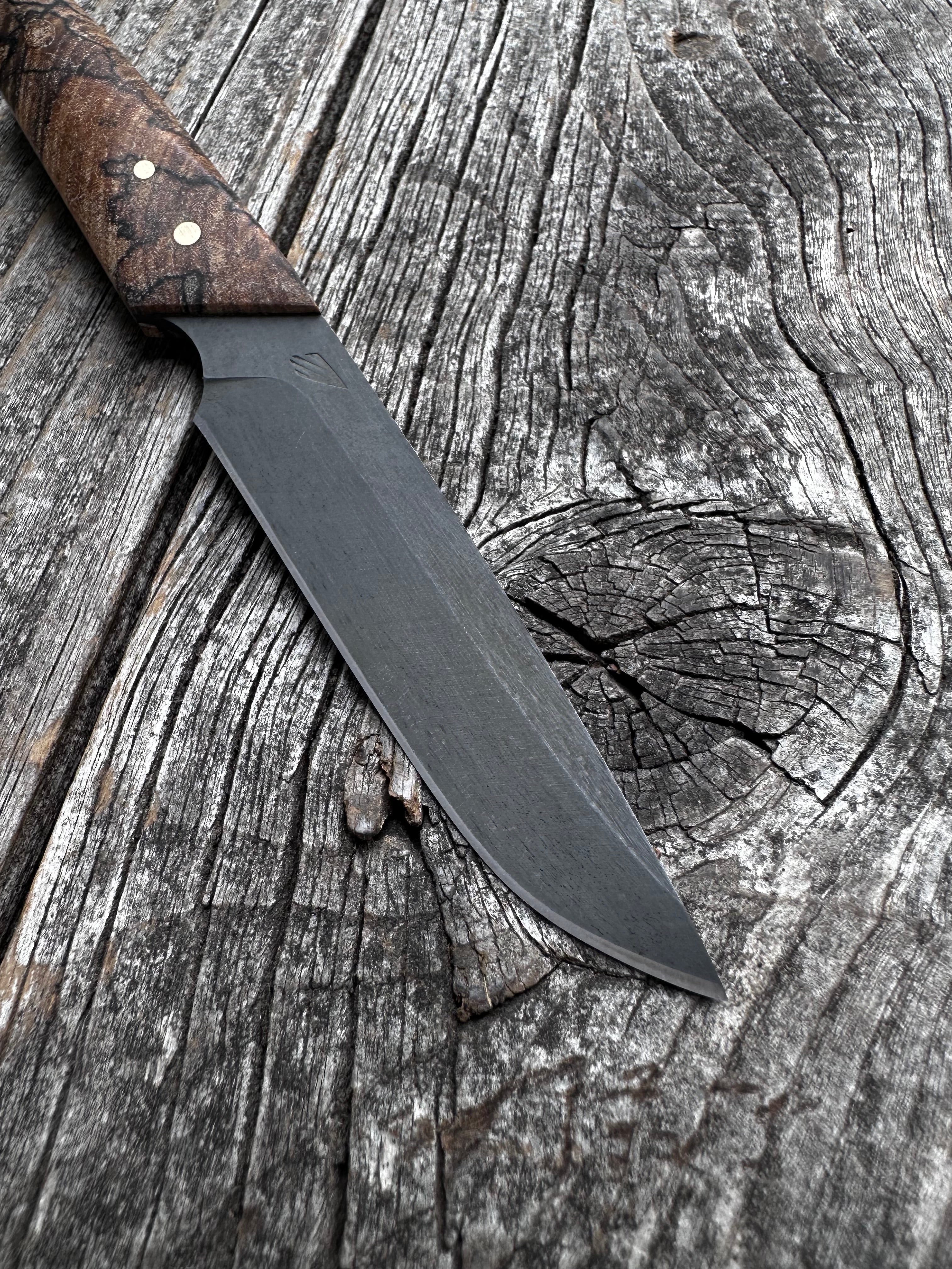 Ocelot Pocket EDC knife — Spalted Maple & Brass