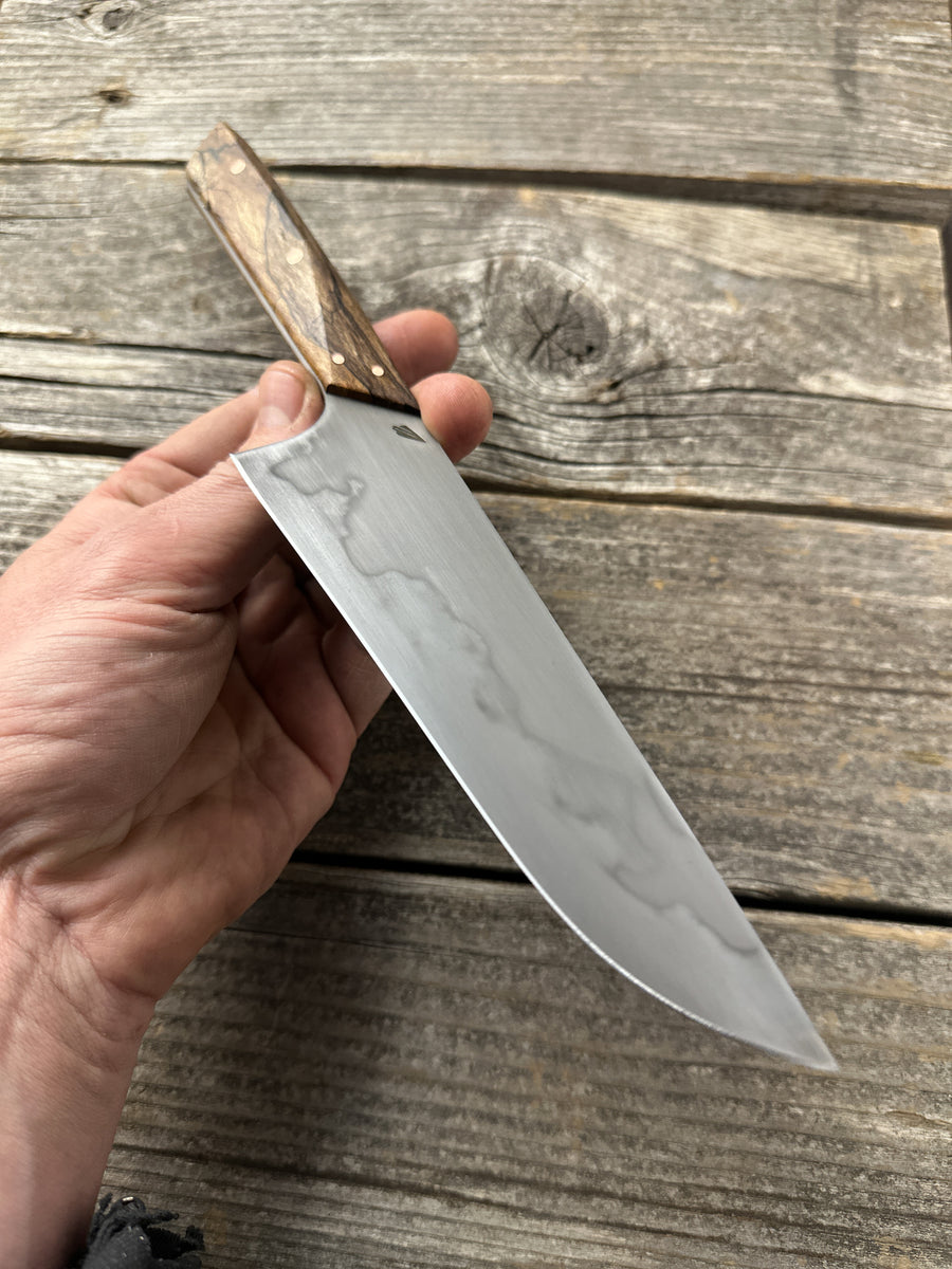 Prototype 6” Mini-Chef — Spalted Maple Burl & Copper