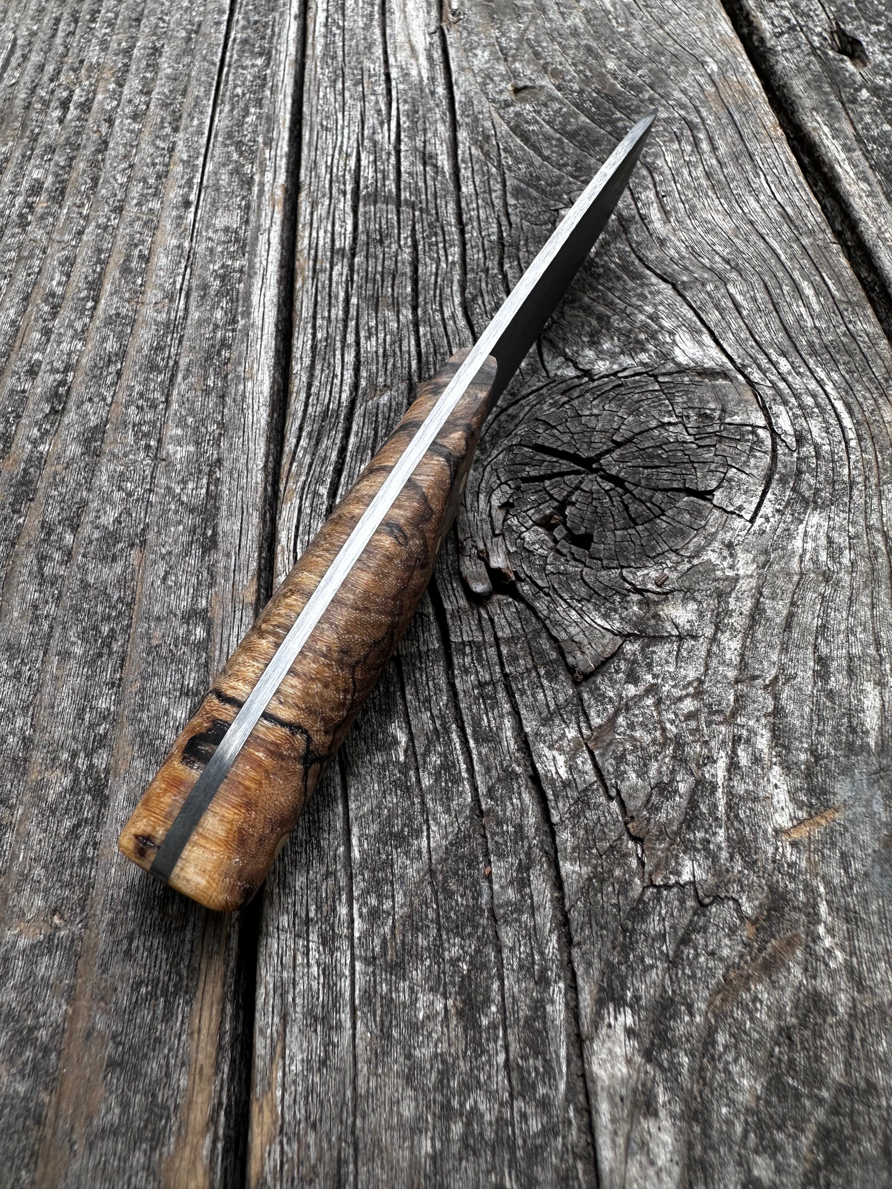 Ocelot Pocket EDC knife — Spalted Maple & Brass